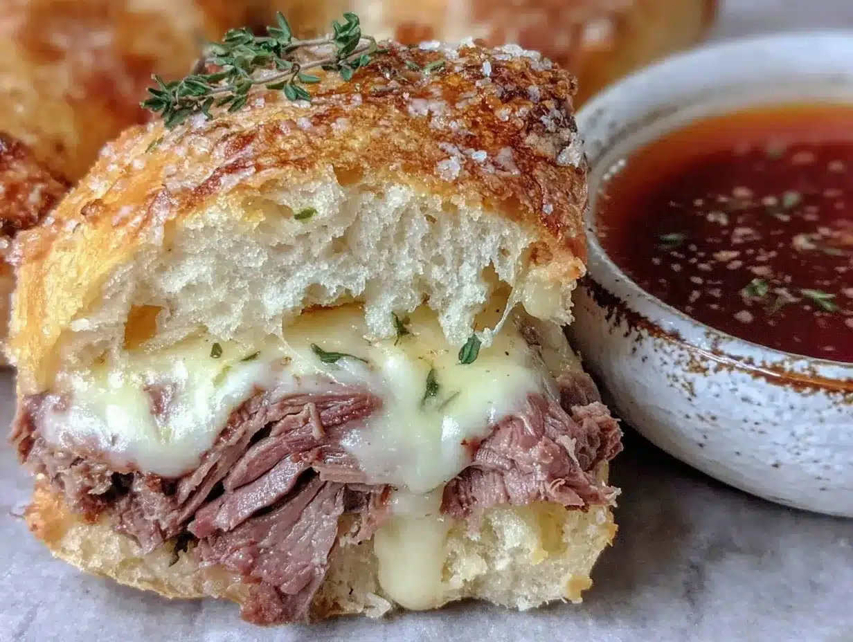 crispy french dip sandwich preparation steps