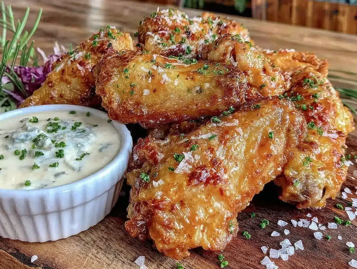 crispy garlic parmesan wings preparation steps
