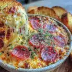 crispy pepperoni pizza dip - featured image