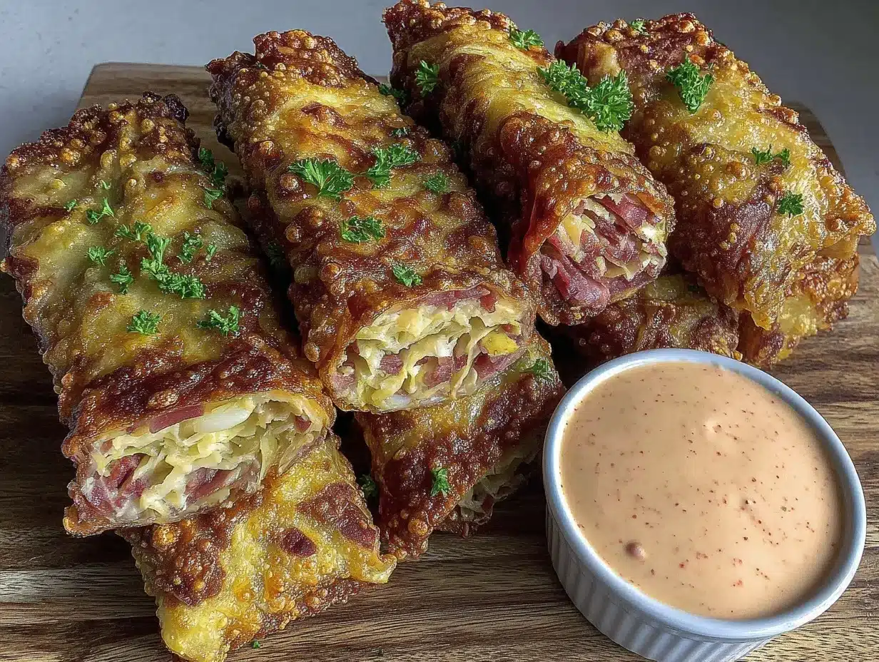 Crispy Reuben Egg Rolls preparation steps