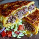 crispy smash burger quesadilla - featured image