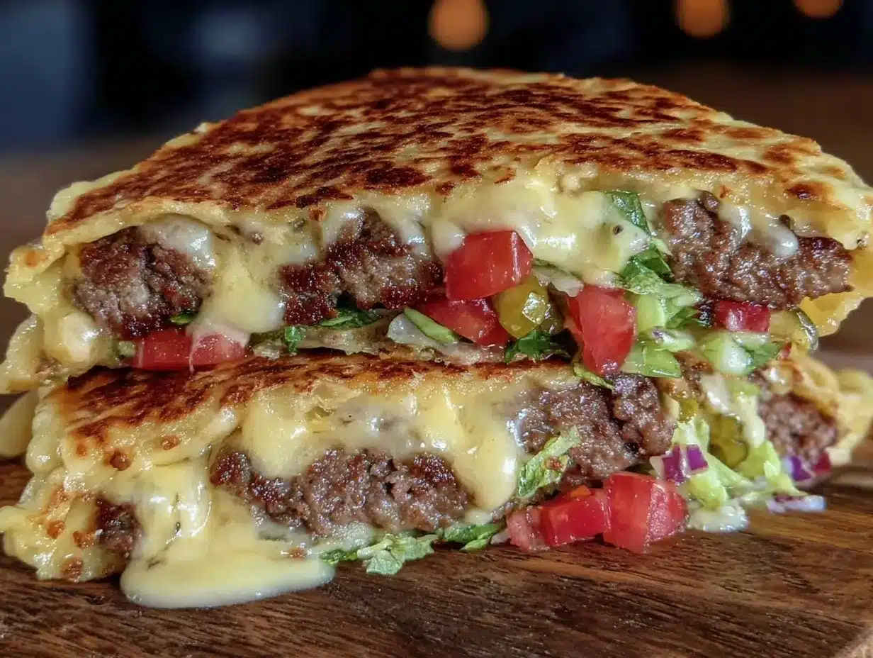 crispy smash burger quesadilla preparation steps