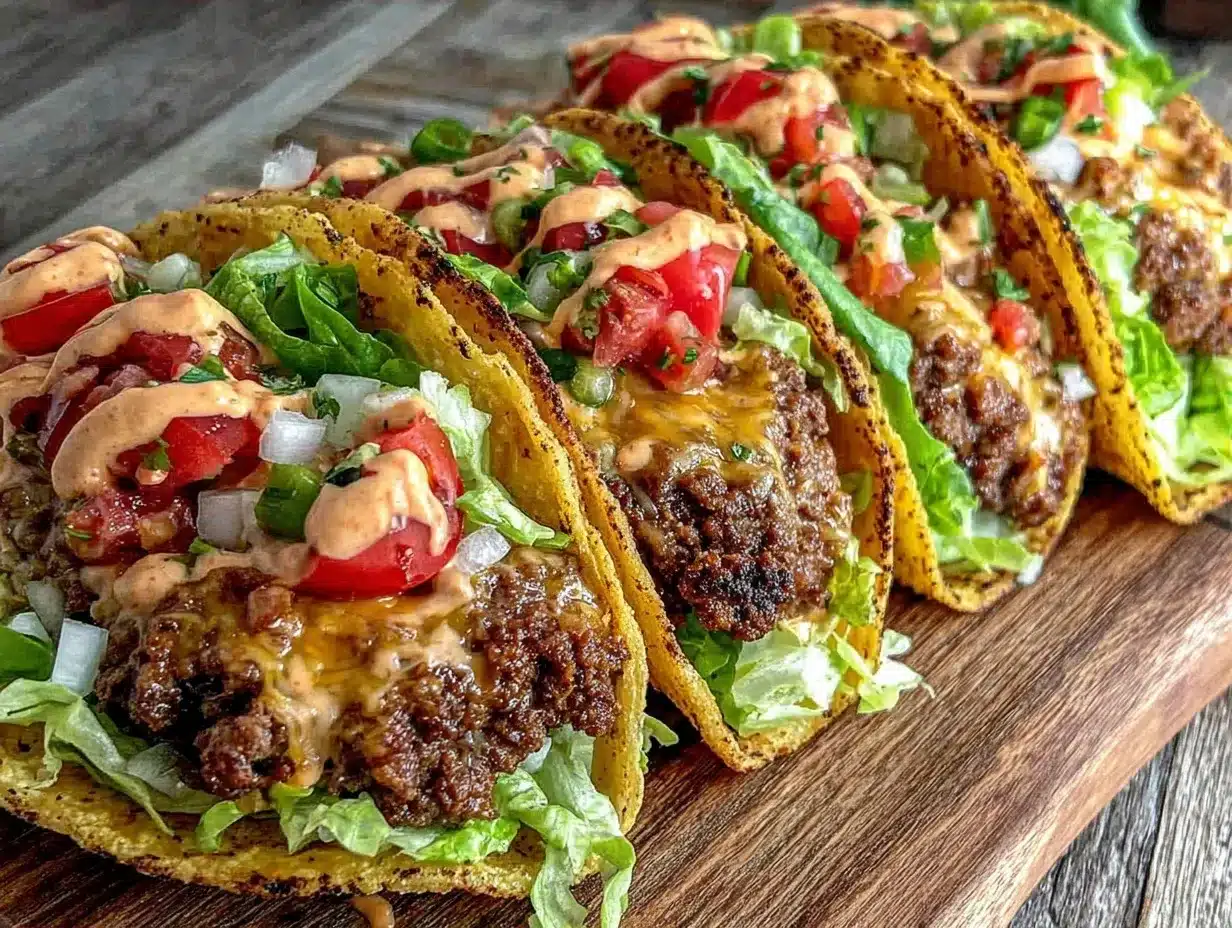 crispy smash burger tacos preparation steps
