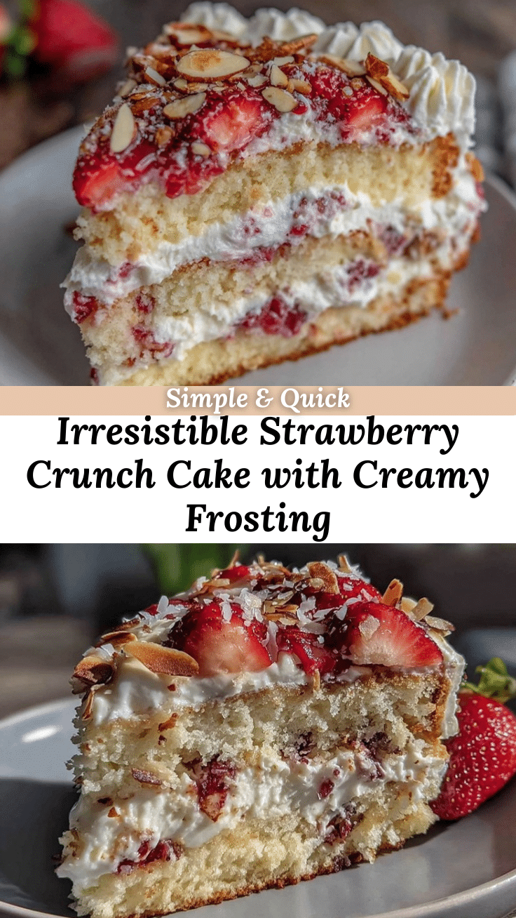 crispy strawberry crunch cake recipe