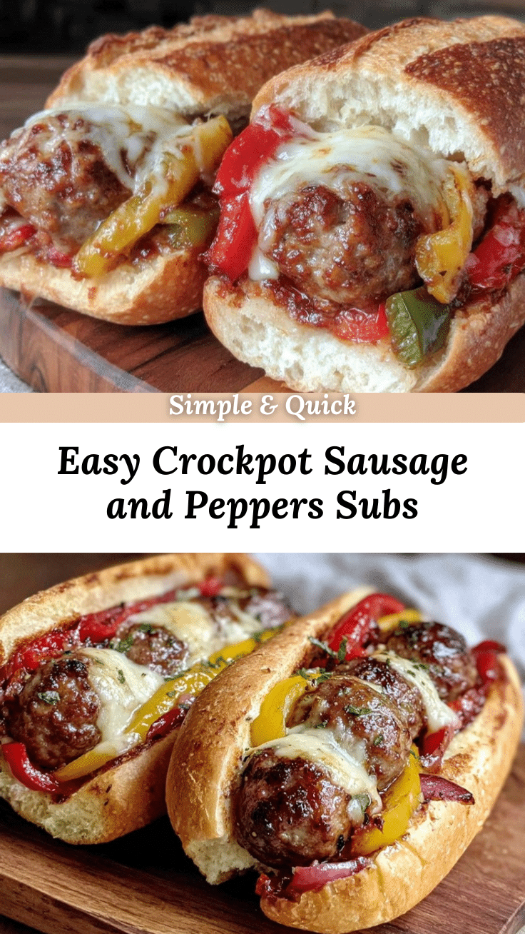 crockpot sausage and peppers sub sandwiches recipe