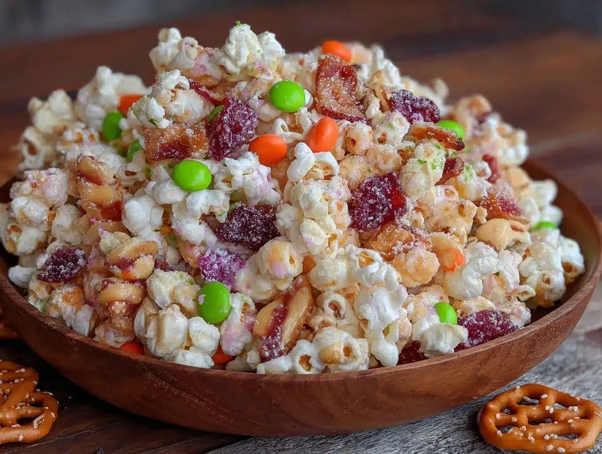 Crunchy Monster Mash Popcorn Mix preparation steps