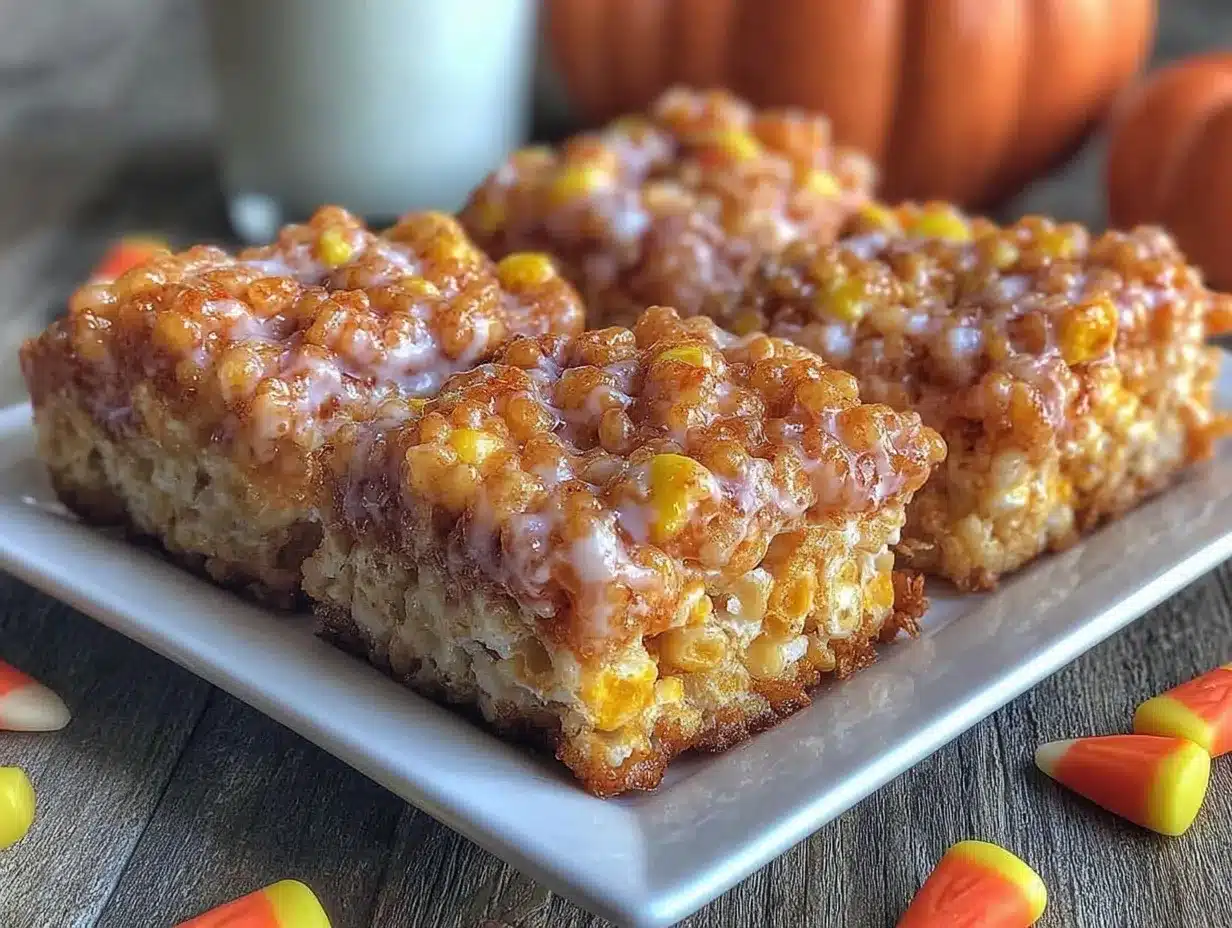 Easy Candy Corn Rice Krispie Treats preparation steps