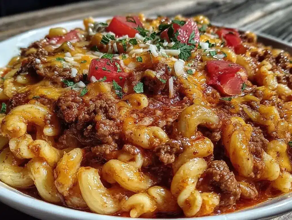 easy cheesy crockpot taco pasta - featured image