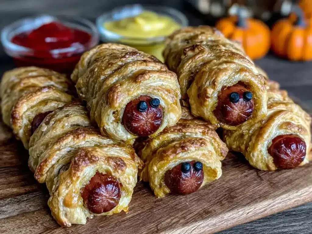 easy mummy hot dogs - featured image