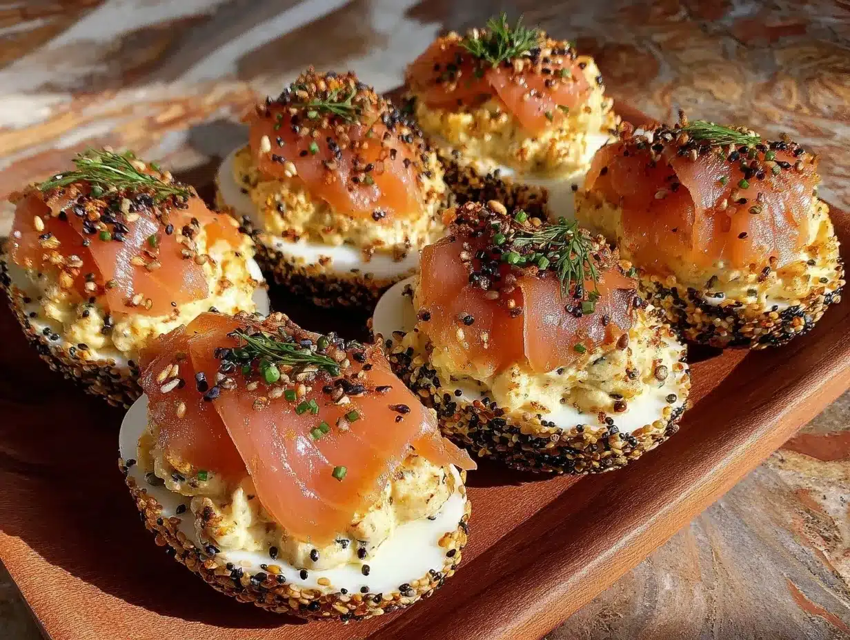 everything bagel deviled eggs preparation steps