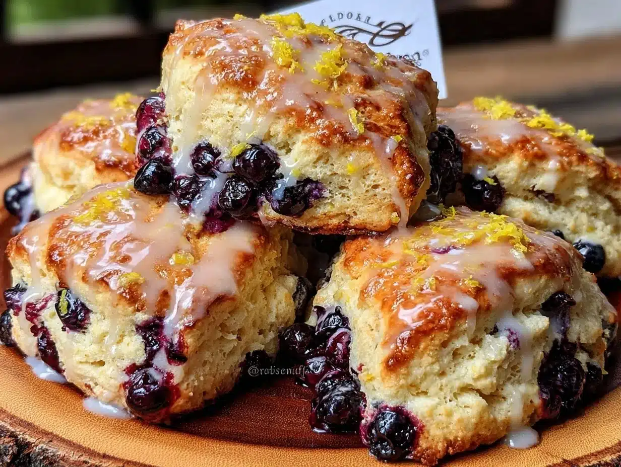 fluffy blueberry lemon scones preparation steps