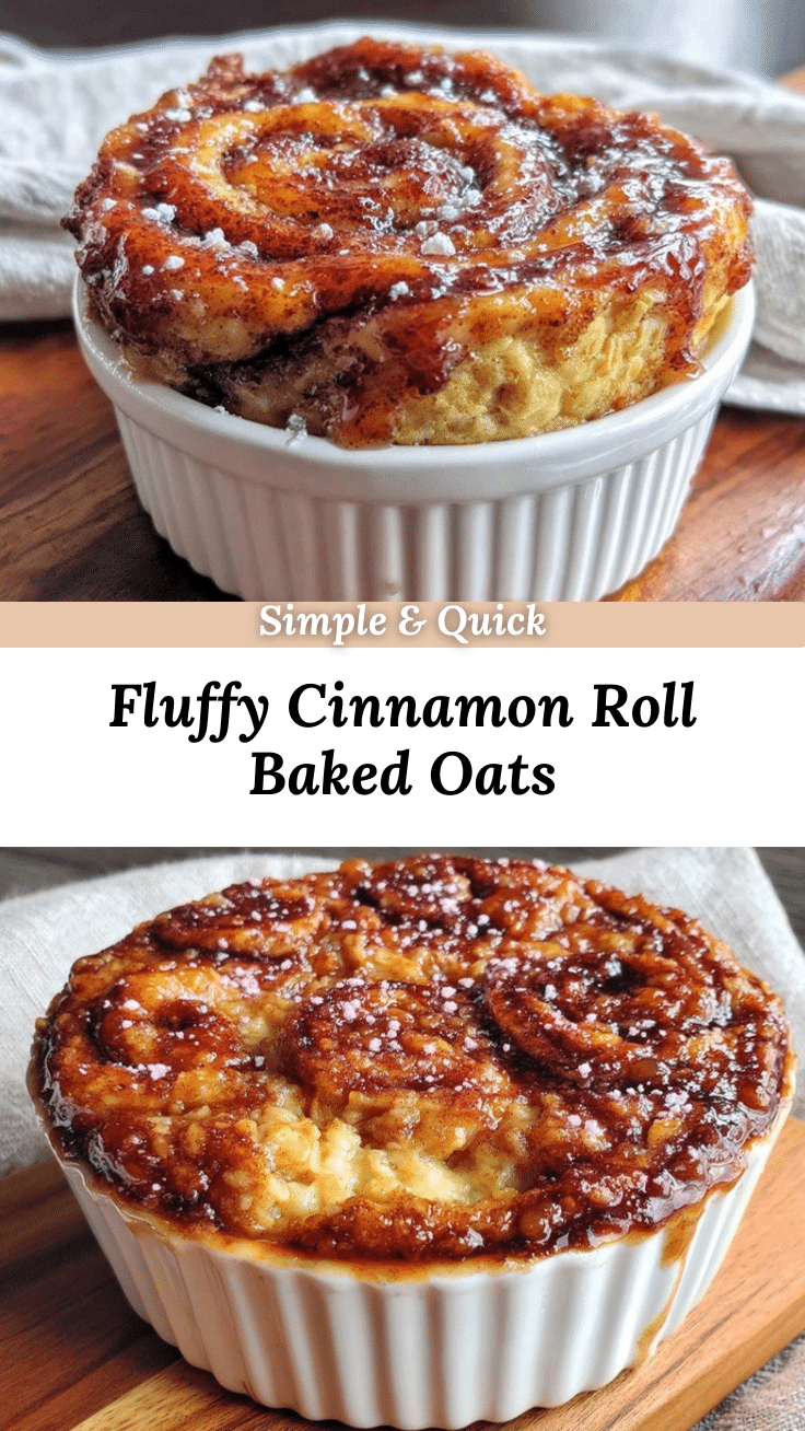 fluffy cinnamon roll baked oats recipe