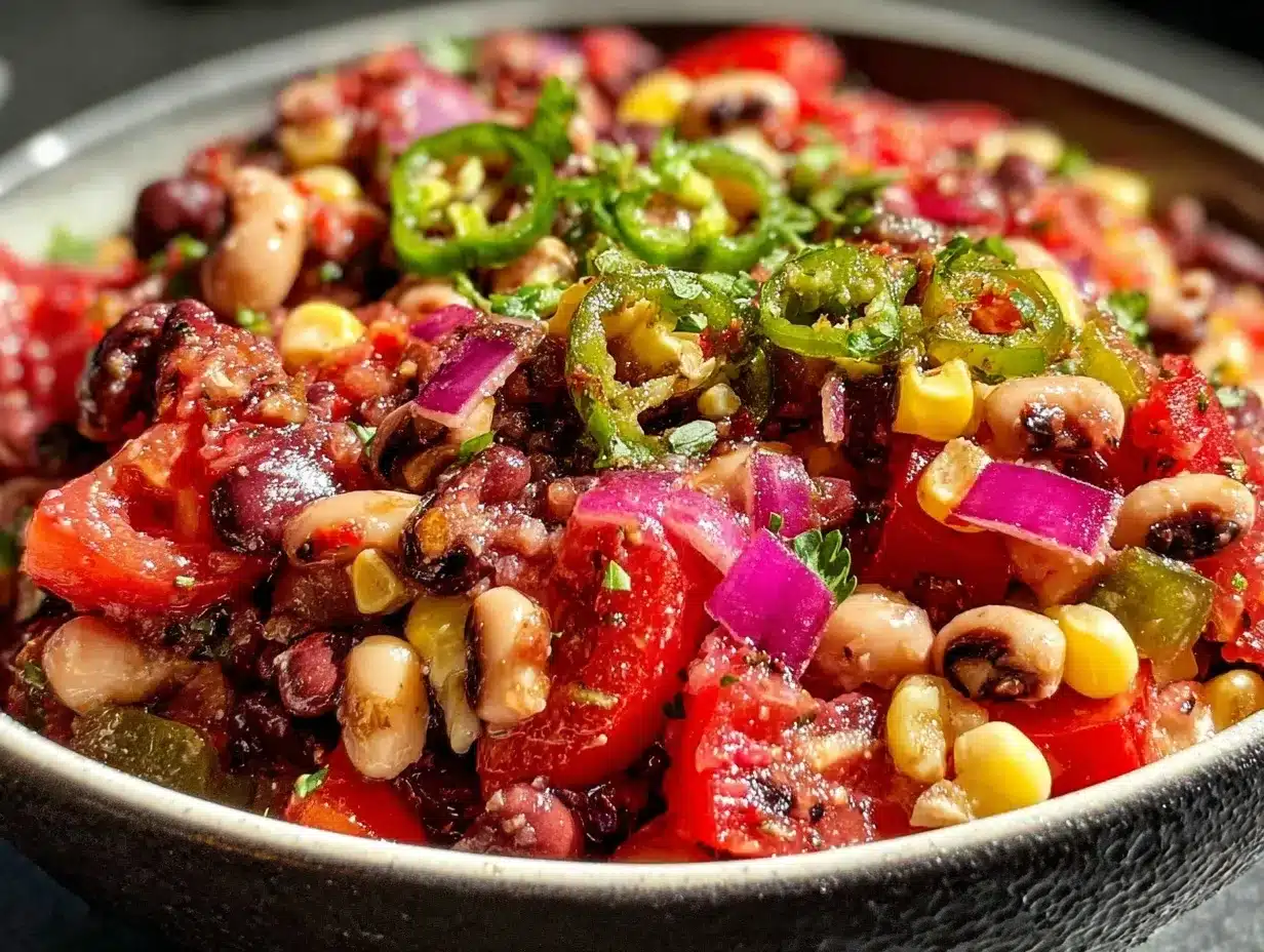 fresh cowboy caviar black-eyed peas salad preparation steps