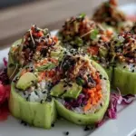 fresh cucumber sushi rolls - featured image