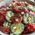 fresh cucumber tomato salad - featured image