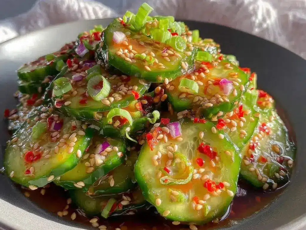 fresh TikTok viral cucumber salad - featured image