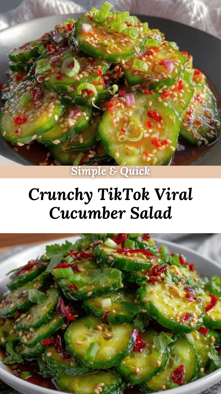 fresh TikTok viral cucumber salad recipe