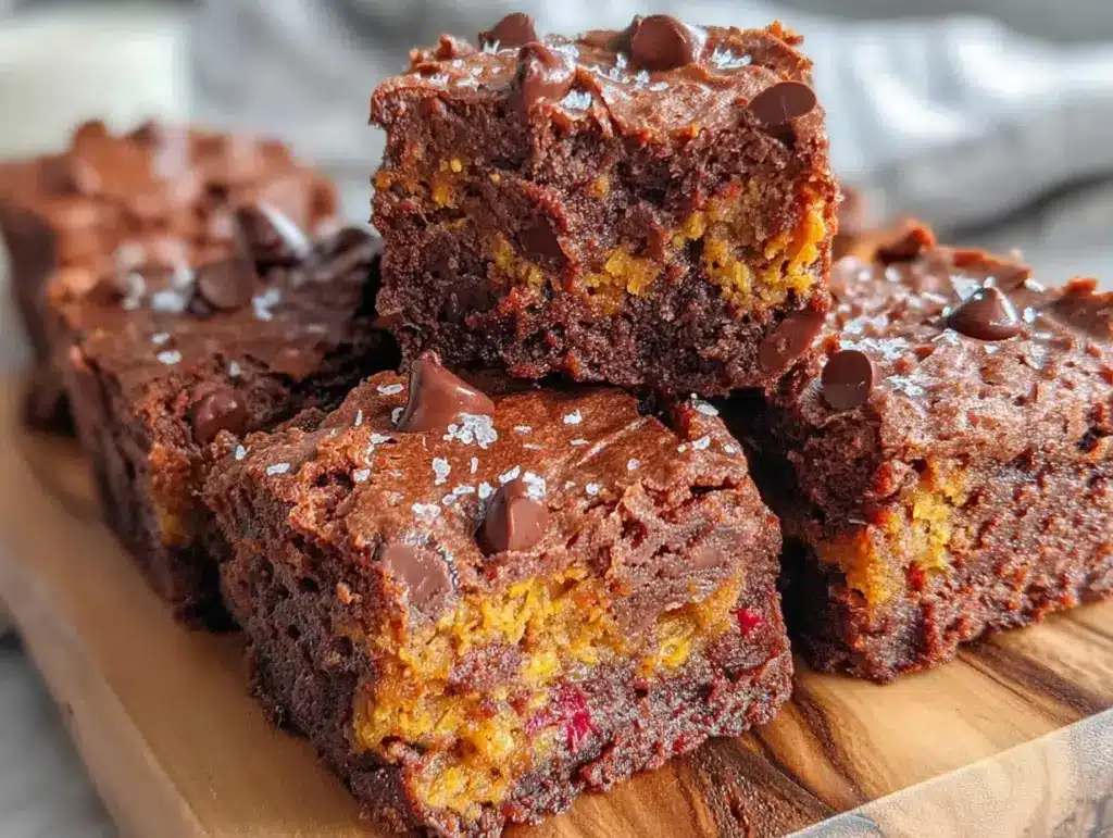 fudgy pumpkin patch brownies - featured image