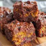 fudgy pumpkin patch brownies - featured image