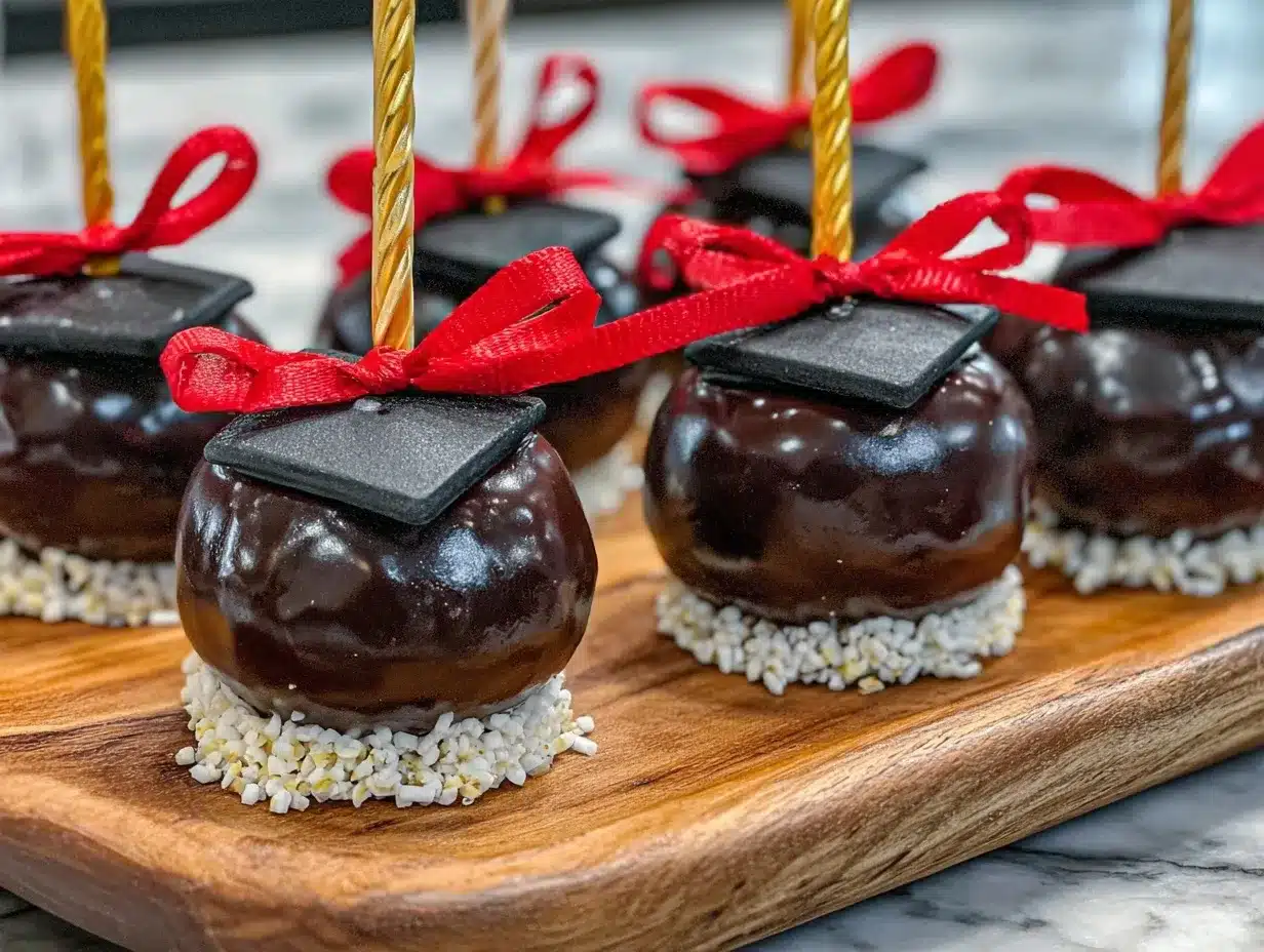 graduation cap cake pops preparation steps