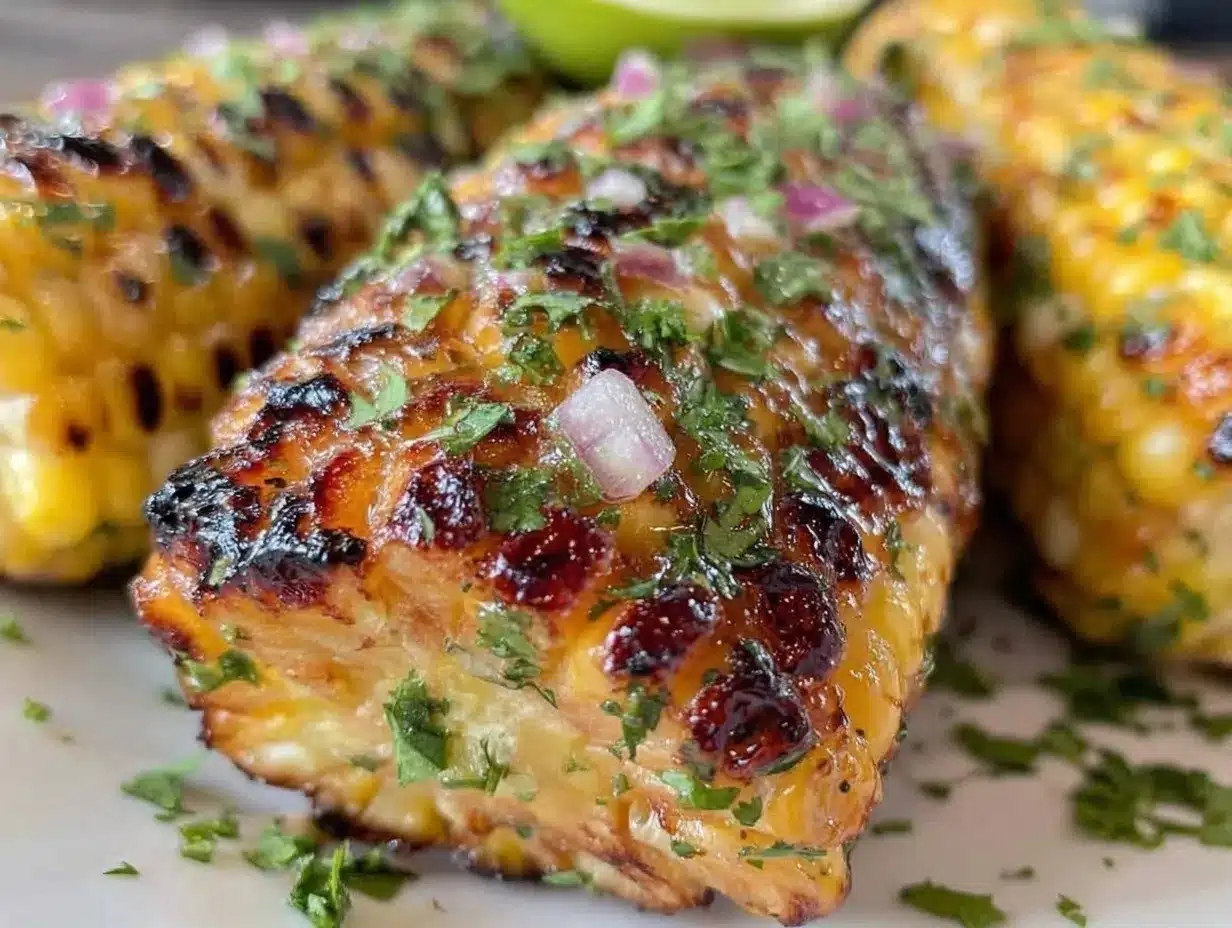 grilled cilantro lime corn on the cob preparation steps