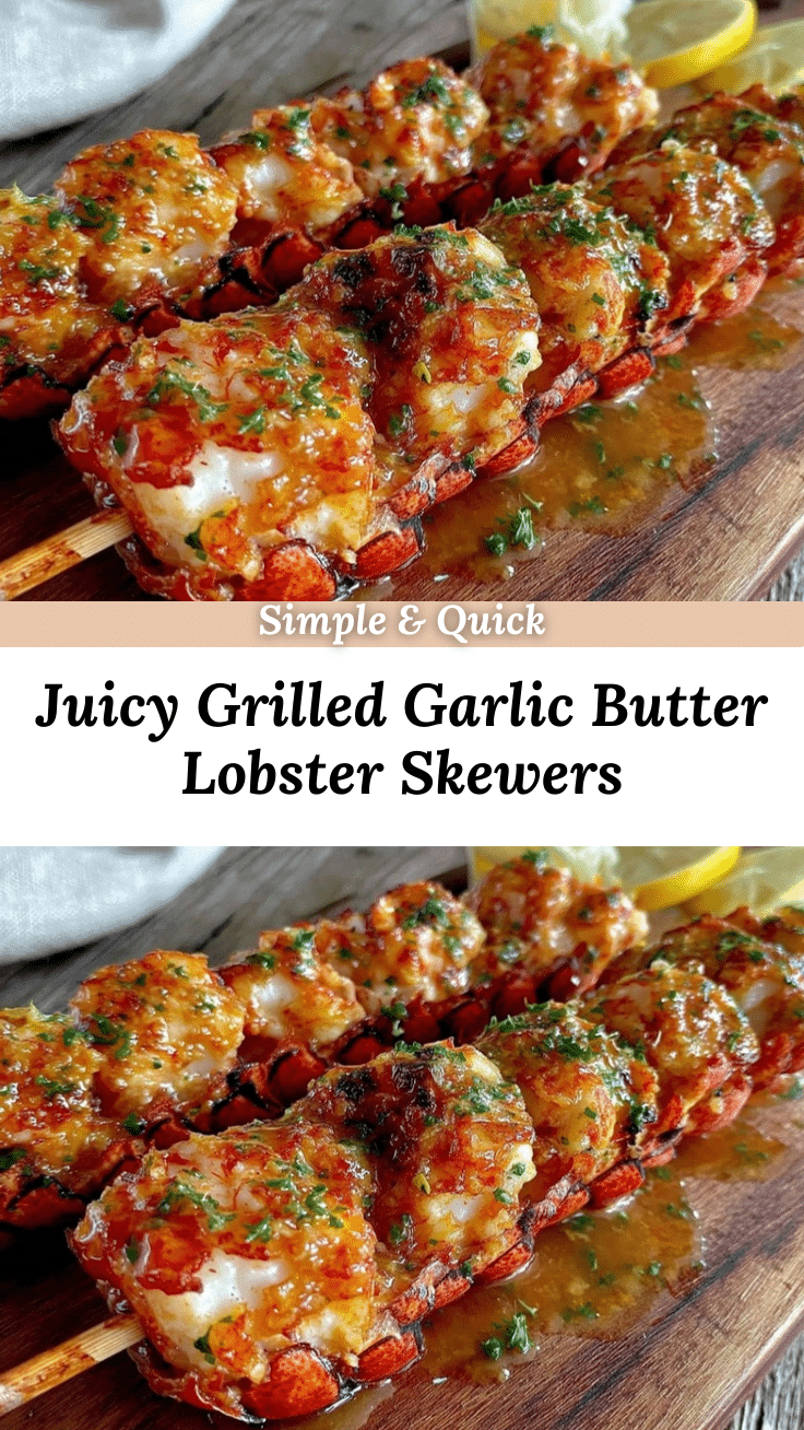 grilled garlic butter lobster tail skewers recipe