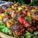 grilled pineapple chicken kabobs - featured image