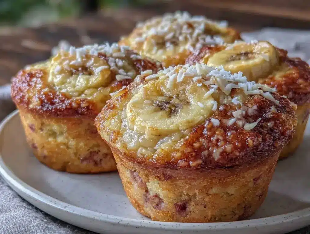 healthy low-carb almond flour banana muffins - featured image
