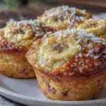 healthy low-carb almond flour banana muffins - featured image