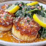 lemon butter scallops - featured image