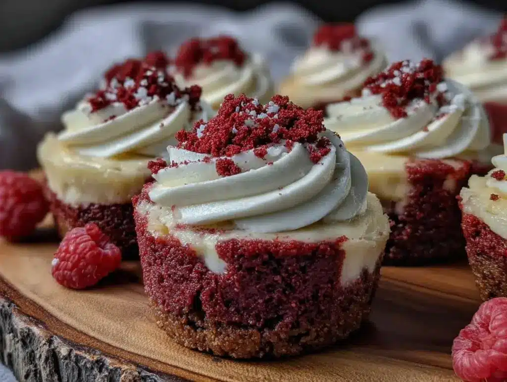 mini red velvet cheesecake bites - featured image