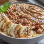 peanut butter banana protein smoothie bowl - featured image
