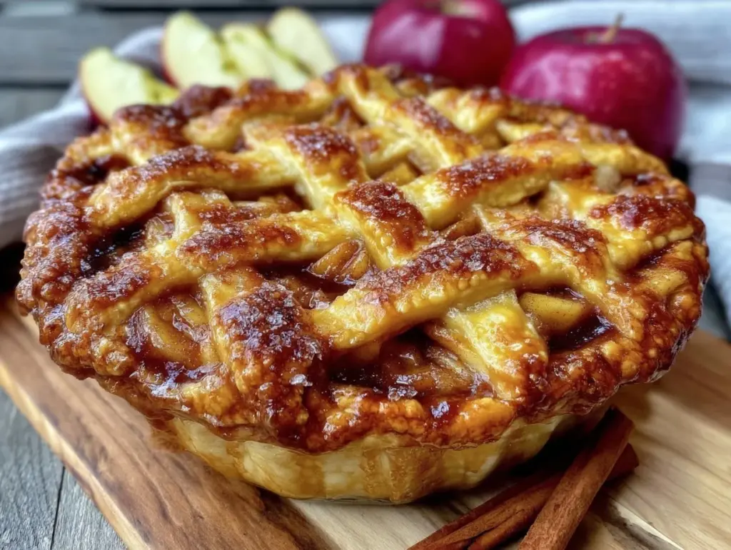 perfect flaky lattice apple pie - featured image