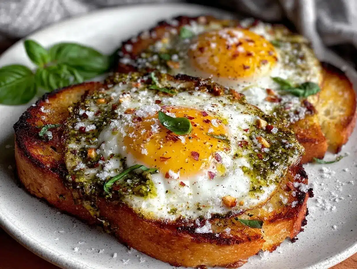 pesto eggs recipe preparation steps