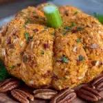 pumpkin shaped cheese ball - featured image