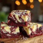 red velvet cheesecake swirl brownies - featured image