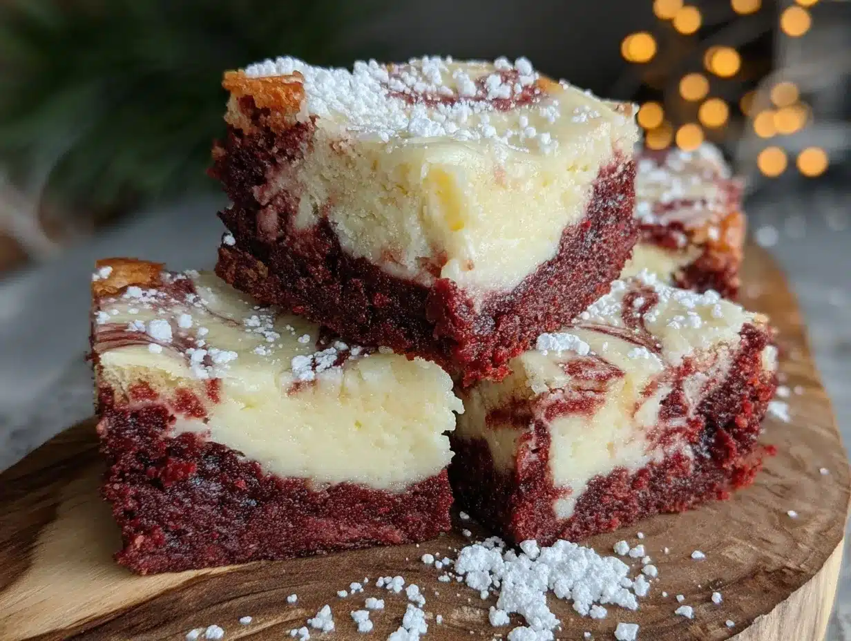 red velvet cheesecake swirl brownies preparation steps