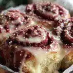 red velvet cinnamon rolls - featured image