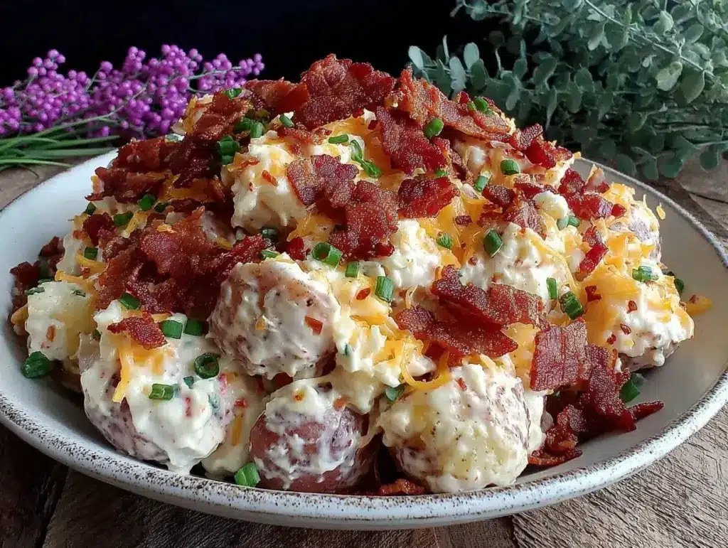 savory loaded baked potato salad - featured image