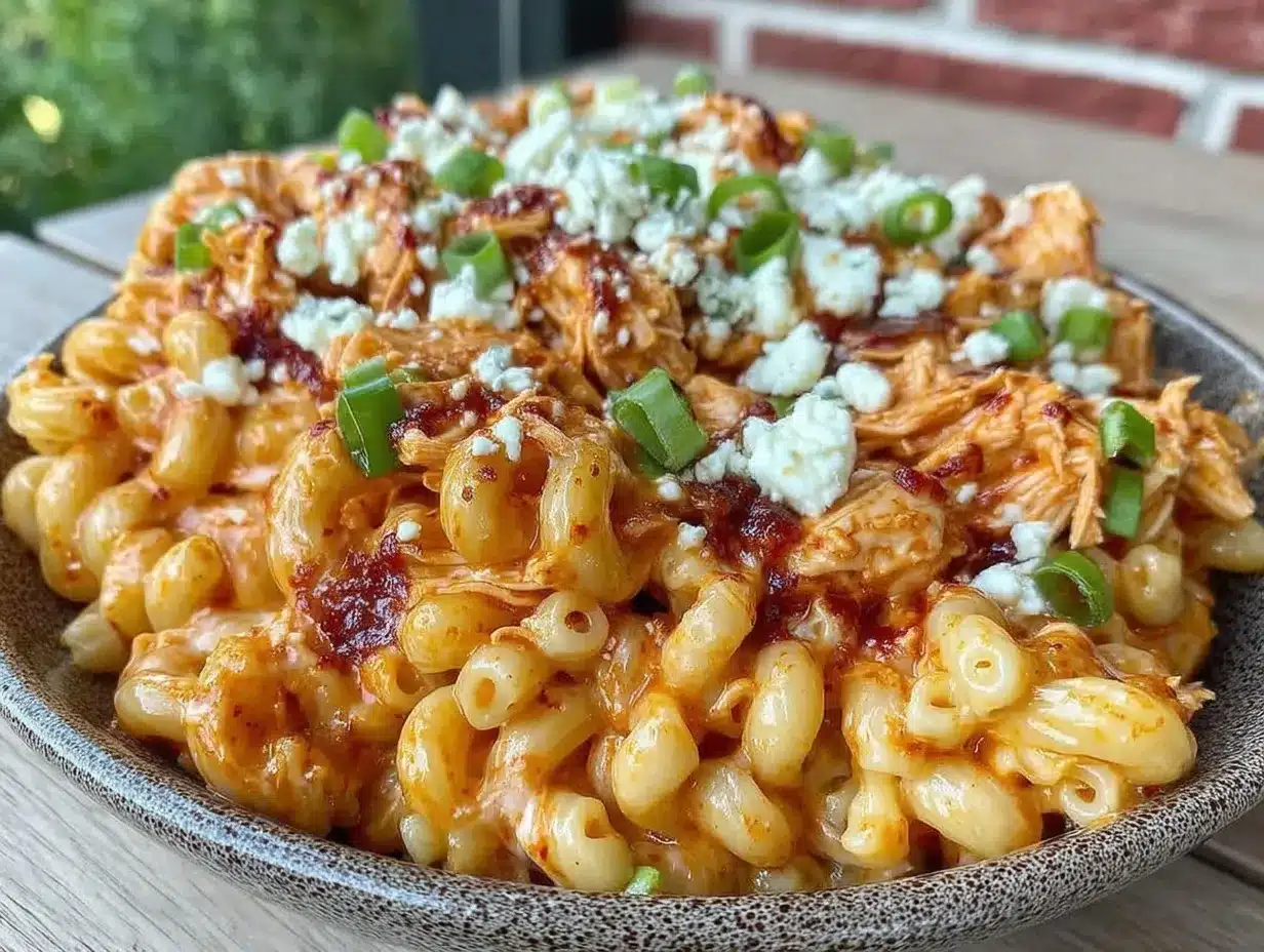 slow cooker buffalo chicken mac and cheese preparation steps