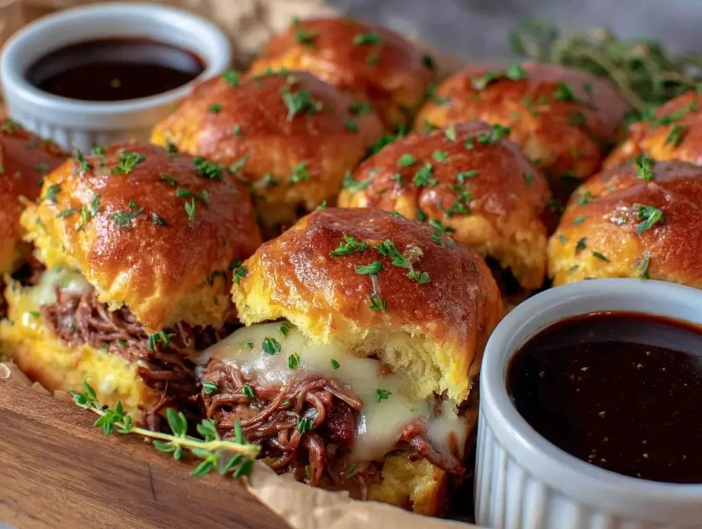 slow cooker french dip sliders - featured image