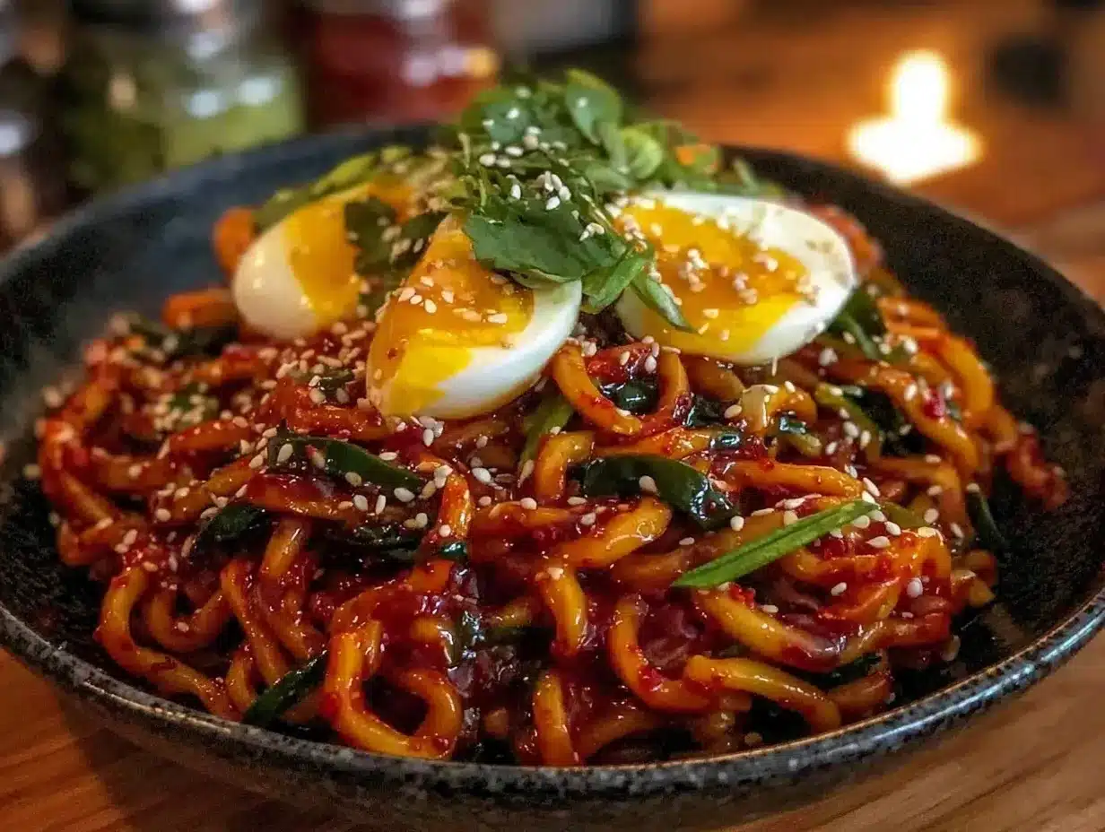 spicy gochujang noodles recipe preparation steps