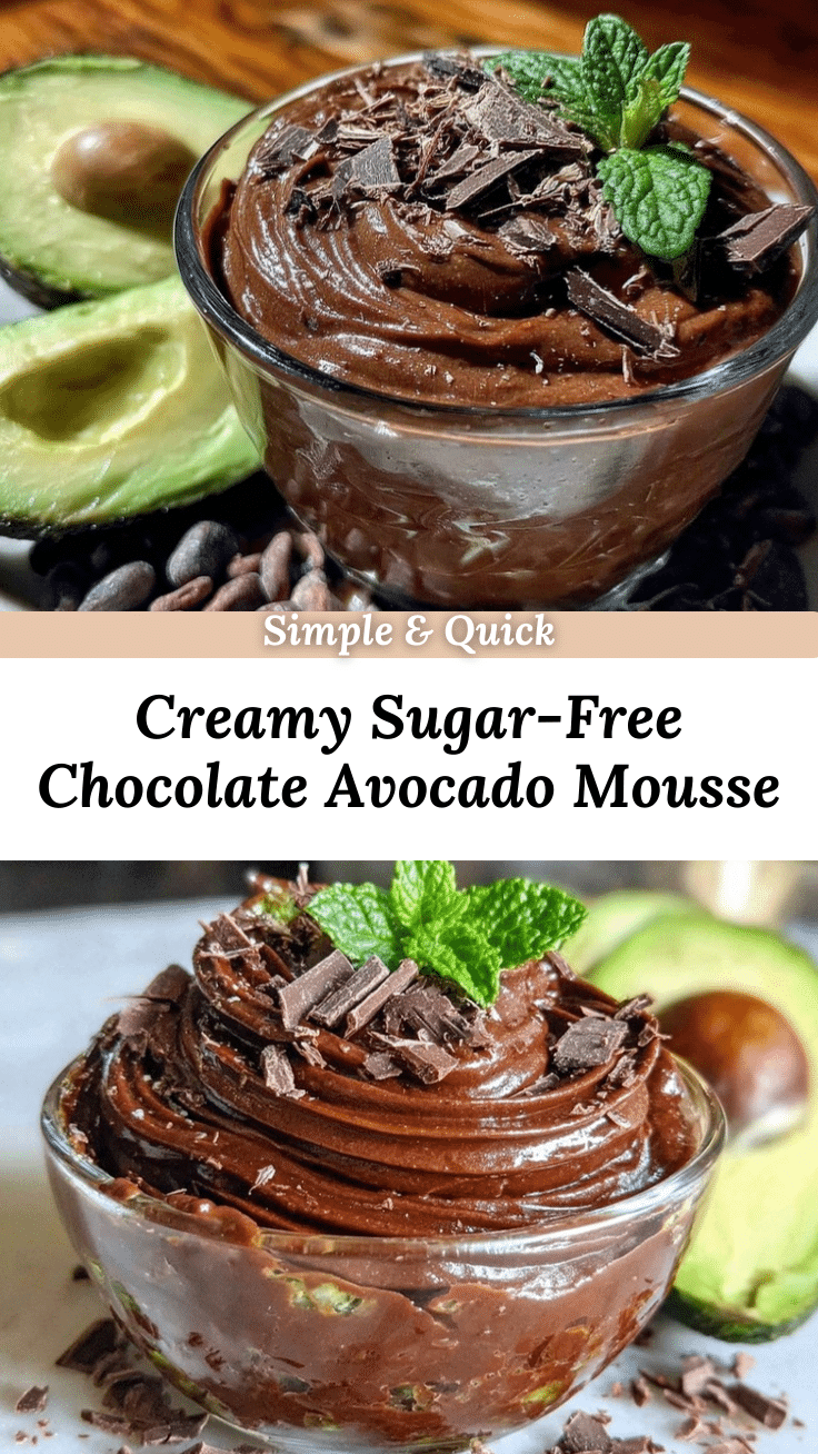 sugar-free chocolate avocado mousse recipe