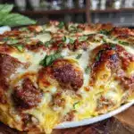 baked ziti with spicy Italian sausage - featured image