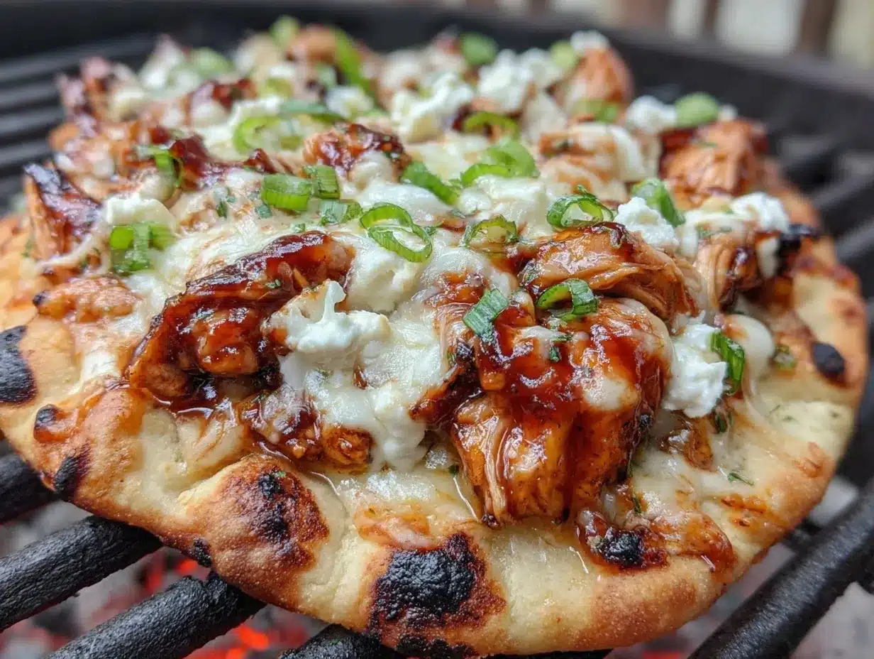 BBQ chicken flatbread pizza preparation steps