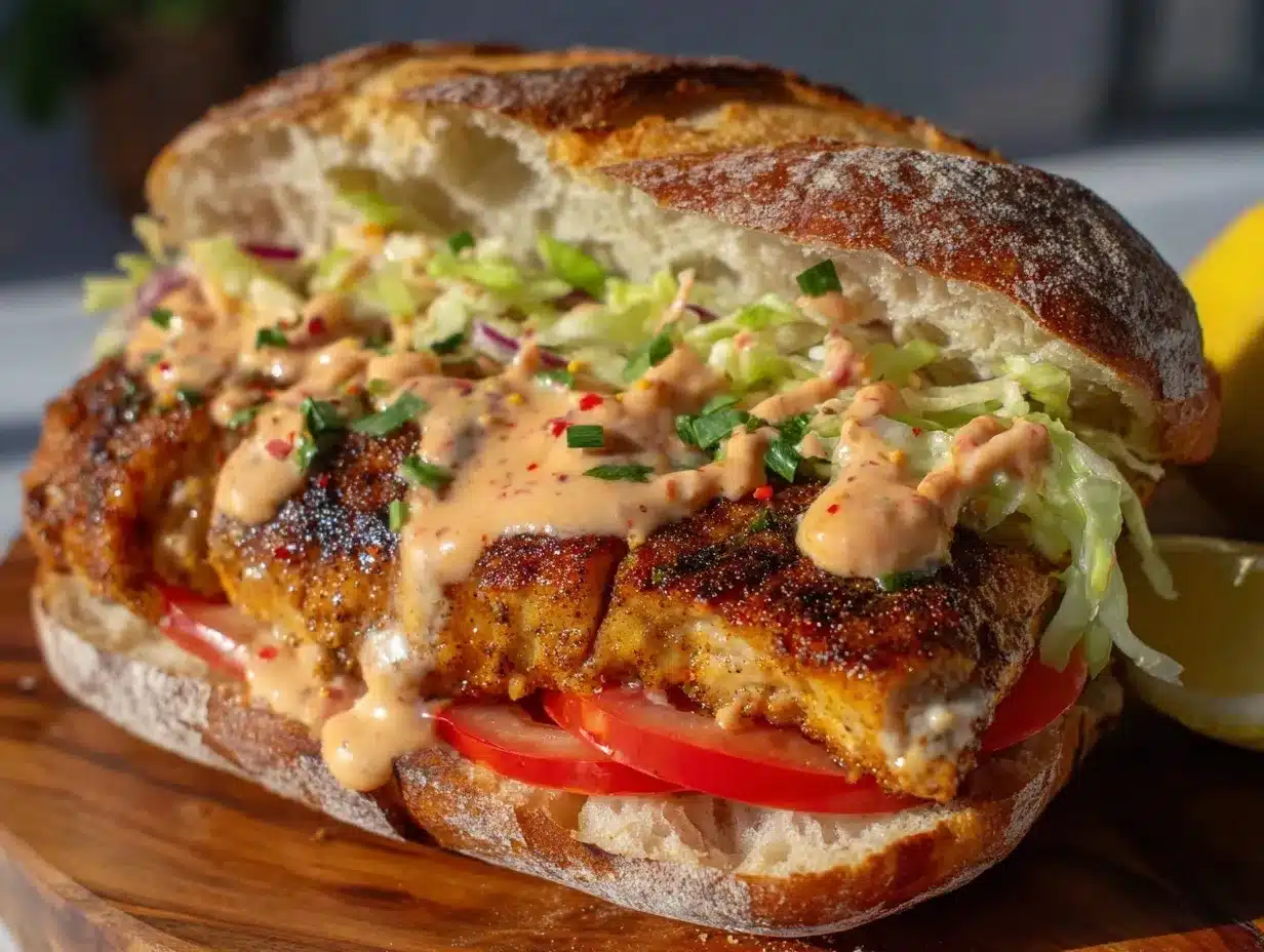 blackened catfish po boy preparation steps