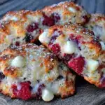 buttery raspberry white chocolate scones - featured image