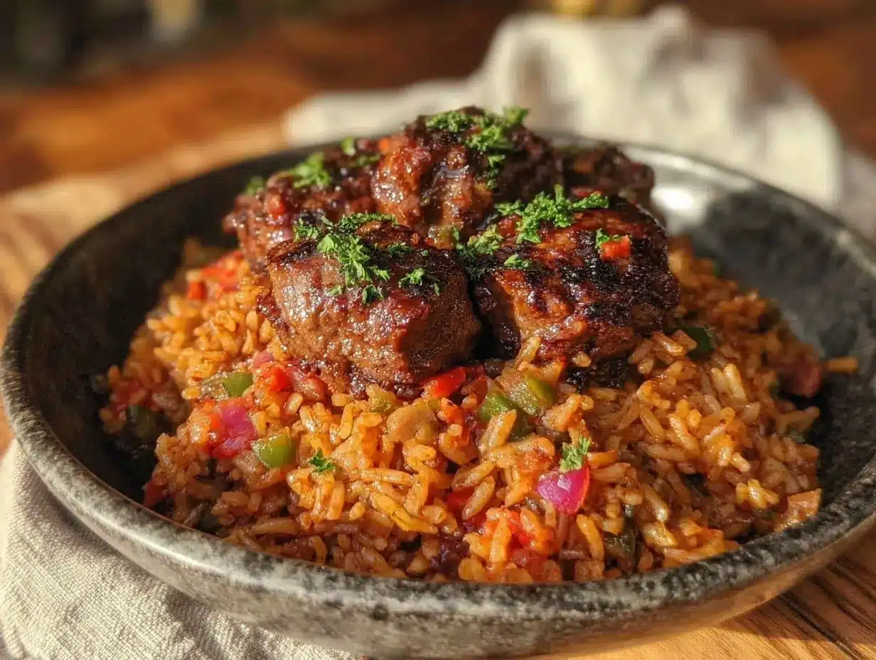 Cajun dirty rice with chicken livers preparation steps