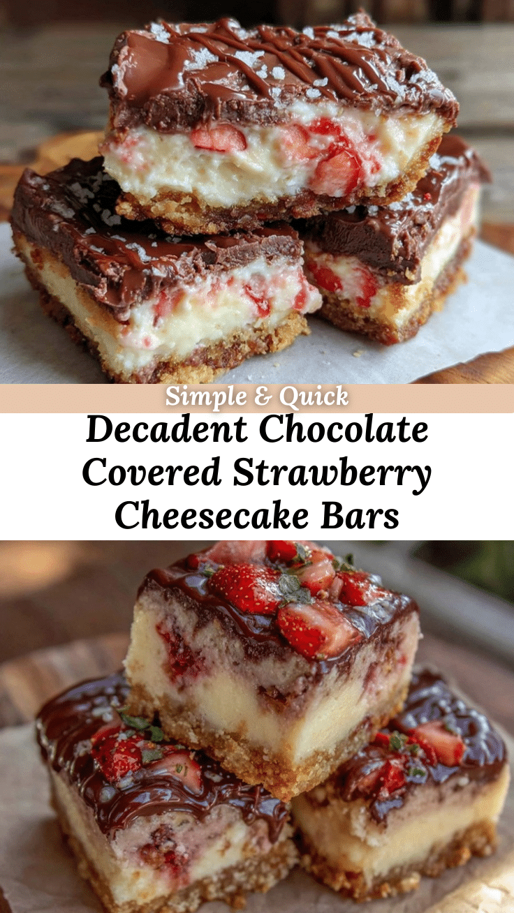 chocolate-covered strawberry cheesecake bars recipe