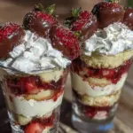 chocolate-dipped strawberry shortcake parfait - featured image